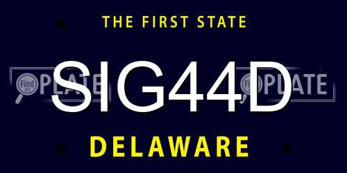 SIG44D Delaware License Plate