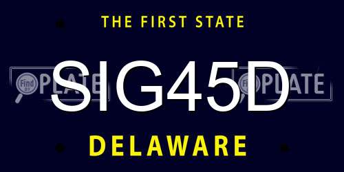 SIG45D Delaware License Plate