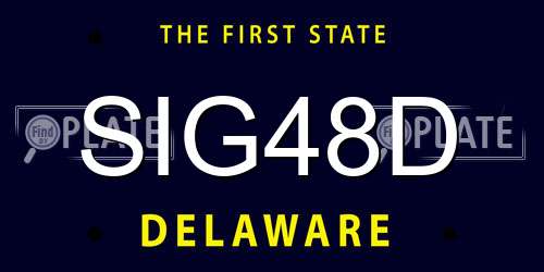 SIG48D Delaware License Plate