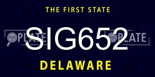 SIG652 Delaware License Plate