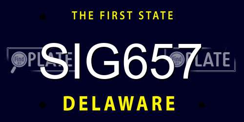 SIG657 Delaware License Plate