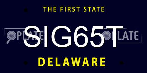 SIG65T Delaware License Plate