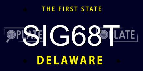 SIG68T Delaware License Plate
