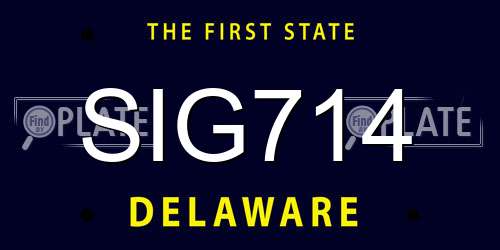 SIG714 Delaware License Plate