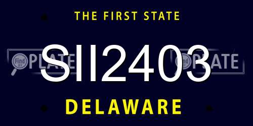 SII2403 Delaware License Plate