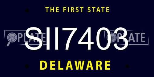 SII7403 Delaware License Plate