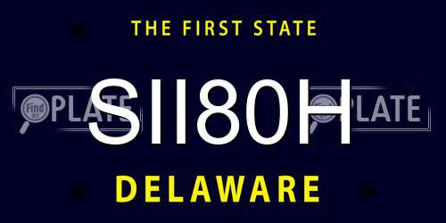 SII80H Delaware License Plate