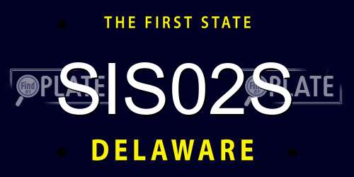 SIS02S Delaware License Plate