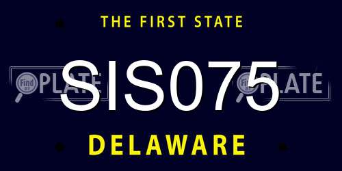 SIS075 Delaware License Plate