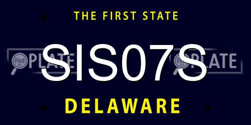 SIS07S Delaware License Plate