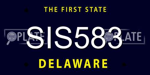 SIS583 Delaware License Plate