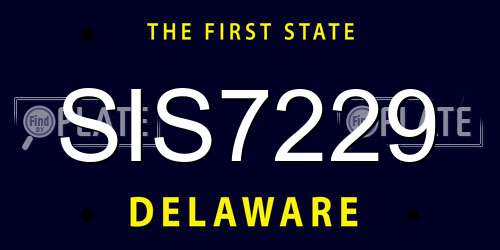 SIS7229 Delaware License Plate