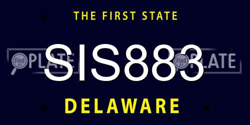 SIS883 Delaware License Plate