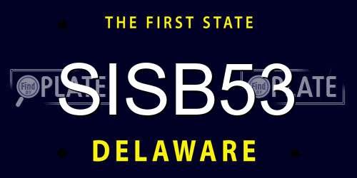 SISB53 Delaware License Plate