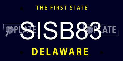SISB83 Delaware License Plate