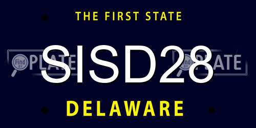 SISD28 Delaware License Plate