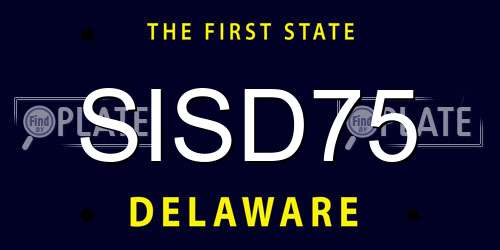 SISD75 Delaware License Plate