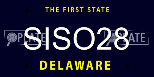 SISO28 Delaware License Plate