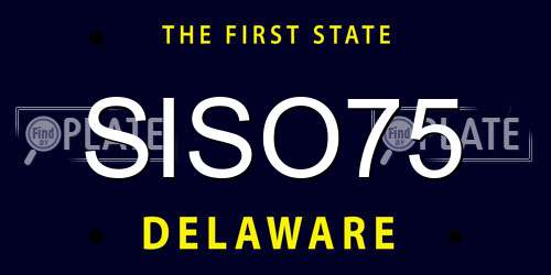 SISO75 Delaware License Plate