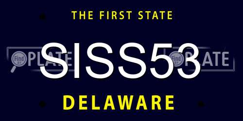 SISS53 Delaware License Plate