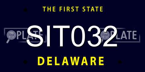 SIT032 Delaware License Plate