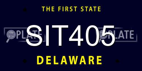 SIT405 Delaware License Plate