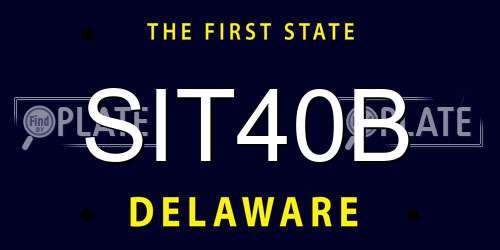 SIT40B Delaware License Plate