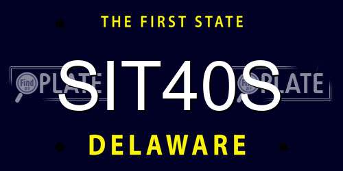 SIT40S Delaware License Plate