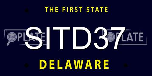 SITD37 Delaware License Plate