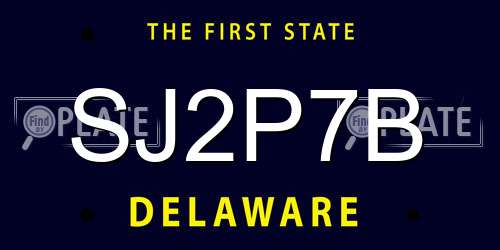 SJ2P7B Delaware License Plate