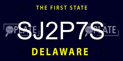 SJ2P7S Delaware License Plate
