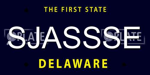 SJASSSE Delaware License Plate