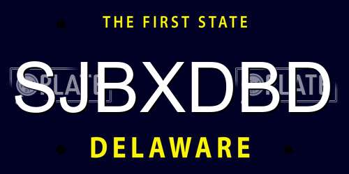 SJBXDBD Delaware License Plate