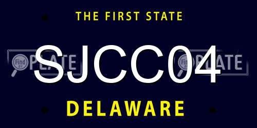 SJCC04 Delaware License Plate
