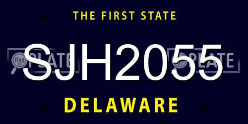 SJH2055 Delaware License Plate