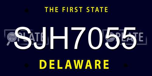 SJH7055 Delaware License Plate