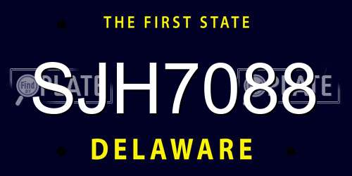 SJH7088 Delaware License Plate