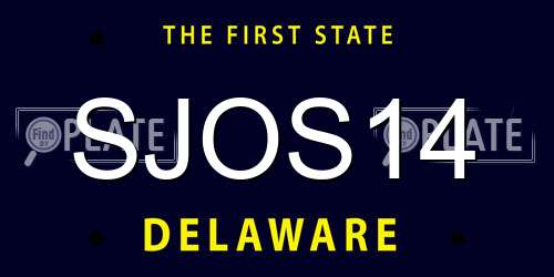 SJOS14 Delaware License Plate