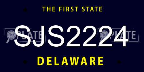 SJS2224 Delaware License Plate