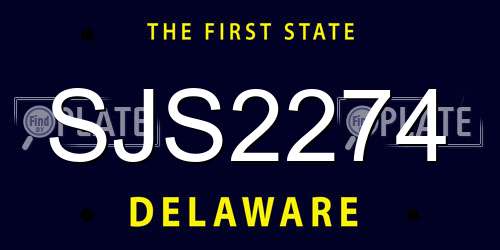 SJS2274 Delaware License Plate