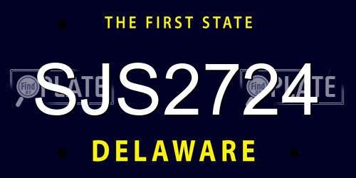 SJS2724 Delaware License Plate