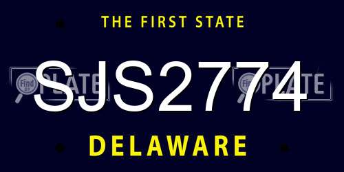SJS2774 Delaware License Plate