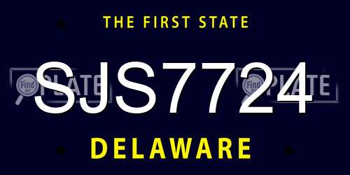 SJS7724 Delaware License Plate