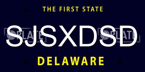 SJSXDSD Delaware License Plate