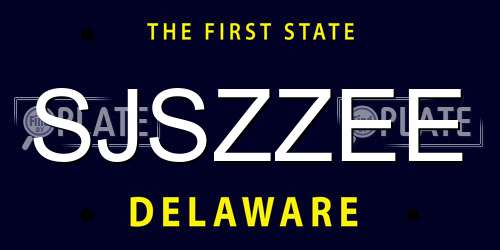 SJSZZEE Delaware License Plate