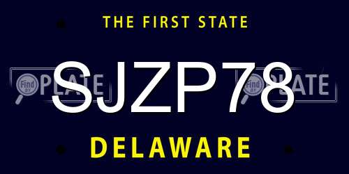 SJZP78 Delaware License Plate