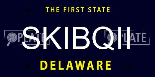 SKIBQII Delaware License Plate