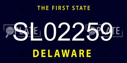 SL02259 Delaware License Plate