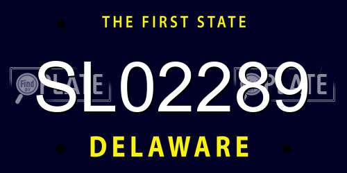 SL02289 Delaware License Plate