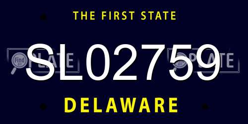 SL02759 Delaware License Plate